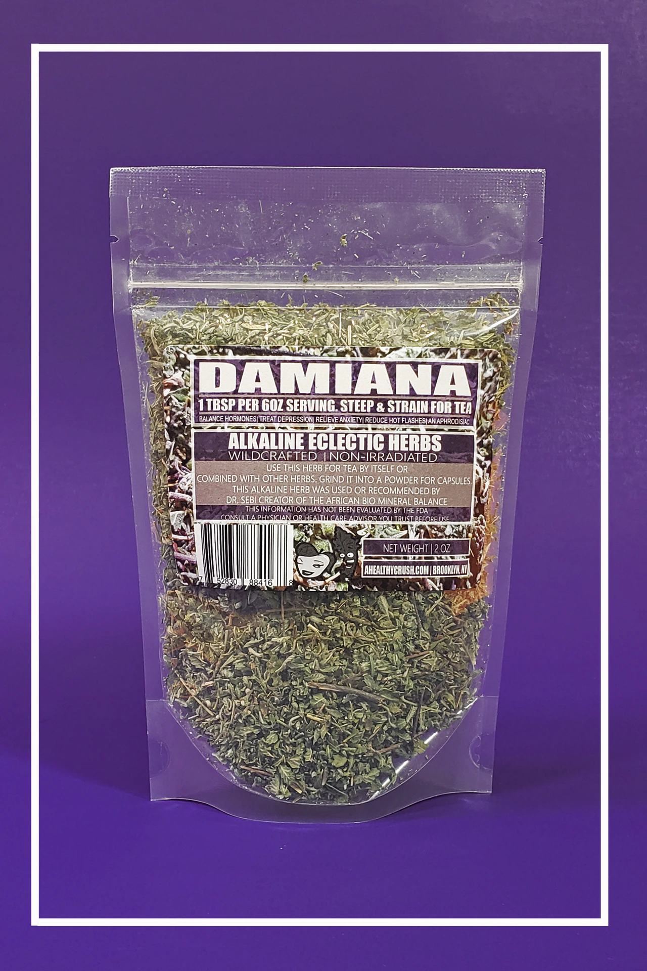 Damiana Pure Herbal Flowery Tea 2oz Per Bag