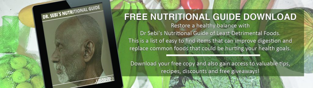 Dr Sebi's Nutritional Guide of Least Detrimental Foods.